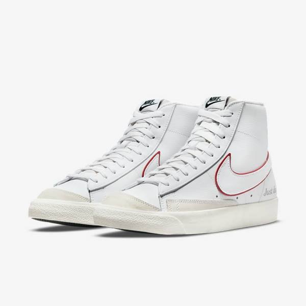 Nike Blazer Mid 77 Men's Sneakers White / Green / Metal Silver / Red | NK327VWF