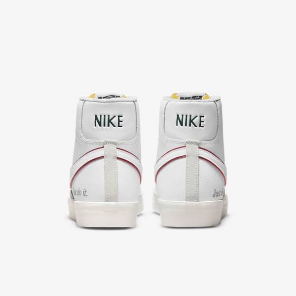 Nike Blazer Mid 77 Men's Sneakers White / Green / Metal Silver / Red | NK327VWF