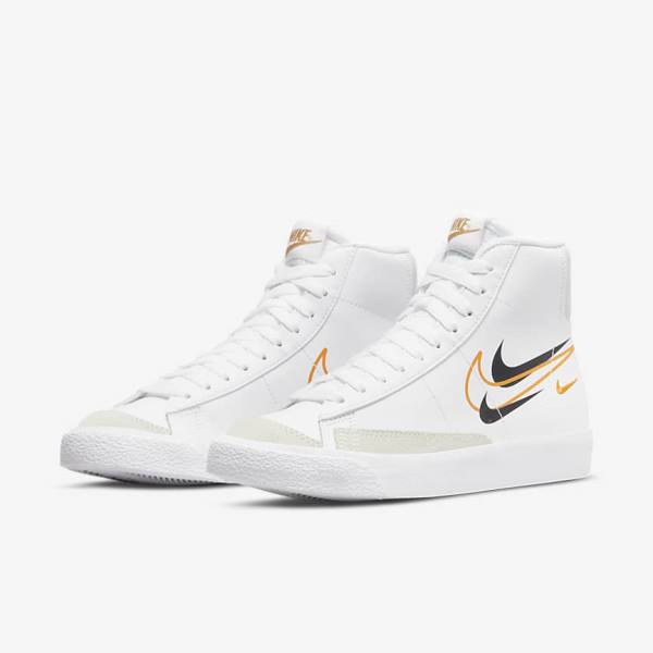 Nike Blazer Mid 77 Older Kids' Basketball Shoes White / Black / White | NK193XUY