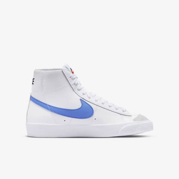 Nike Blazer Mid 77 Older Kids' Sneakers White / Blue / Black / Red | NK758OXY