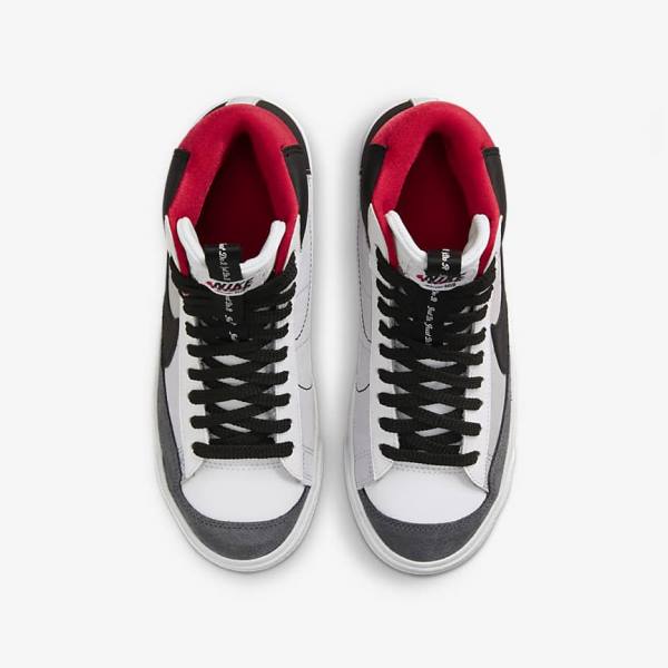 Nike Blazer Mid 77 SE Dance Older Kids' Sneakers White / Red / Light Grey / Black | NK042CBP