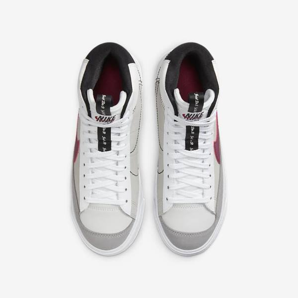 Nike Blazer Mid 77 SE Dance Older Kids' Sneakers White / Black / White / Burgundy | NK409MGE