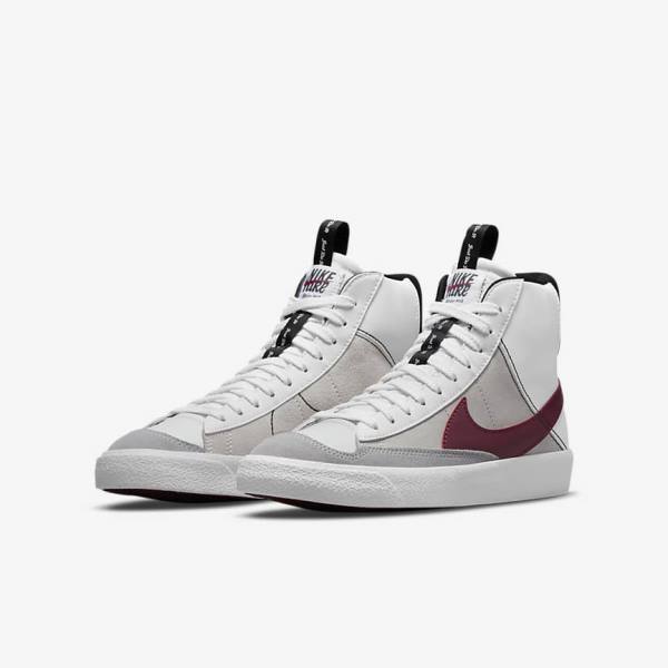 Nike Blazer Mid 77 SE Dance Older Kids' Sneakers White / Black / White / Burgundy | NK409MGE