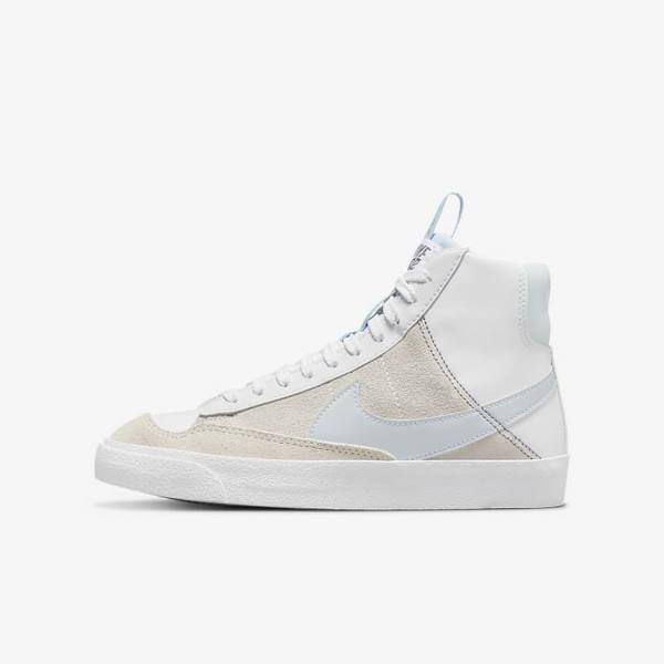 Nike Blazer Mid 77 SE Dance Older Kids\' Sneakers White / Blue Grey | NK496LTX