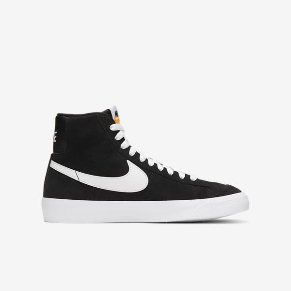 Nike Blazer Mid 77 Suede Older Kids' Sneakers Black / Orange / White | NK721AKF