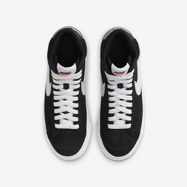 Nike Blazer Mid 77 Suede Older Kids' Sneakers Black / Orange / White | NK721AKF