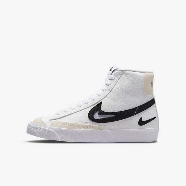 Nike Blazer Older Kids\' Sneakers White / Black | NK704IVL