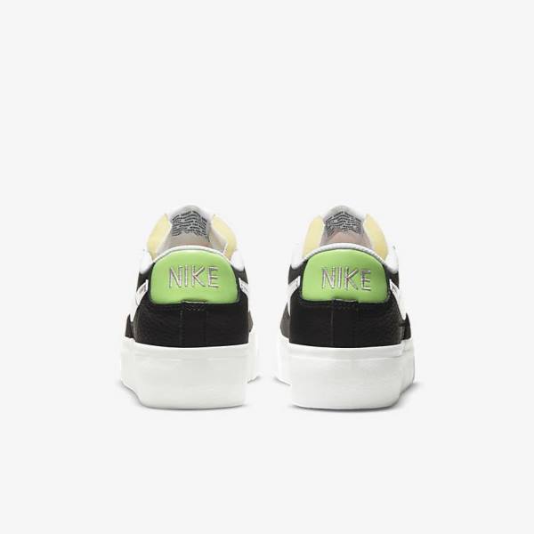 Nike Blazer Platform Women's Sneakers Black / White / Green / Metal Silver | NK015QDB