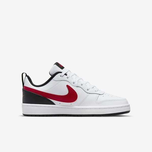 Nike Court Borough Low 2 Older Kids' Sneakers White / Black / Red | NK571SYN