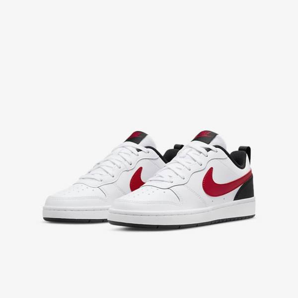 Nike Court Borough Low 2 Older Kids' Sneakers White / Black / Red | NK571SYN