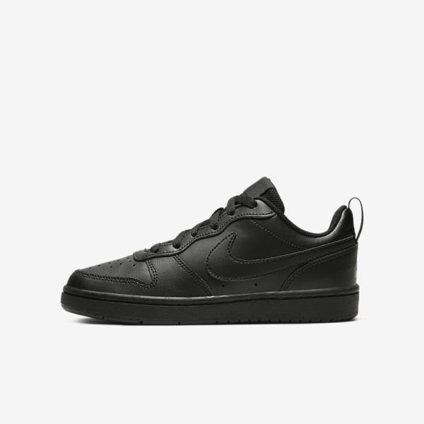 Nike Court Borough Low 2 Older Kids\' Sneakers Black | NK863DTA