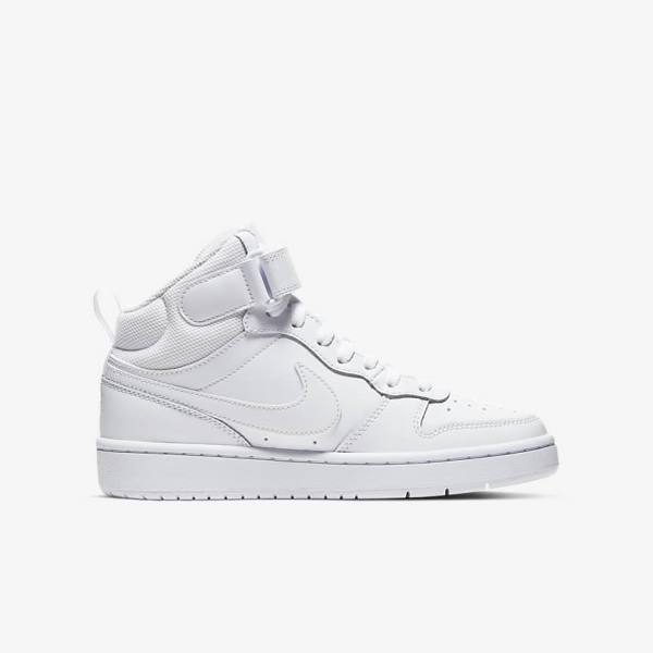 Nike Court Borough Mid 2 Older Kids' Sneakers White | NK052LHD