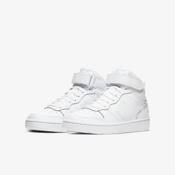 Nike Court Borough Mid 2 Older Kids' Sneakers White | NK052LHD