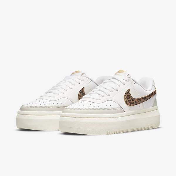 Nike Court Vision Alta Women's Sneakers White / Light Beige / Brown | NK872CVY