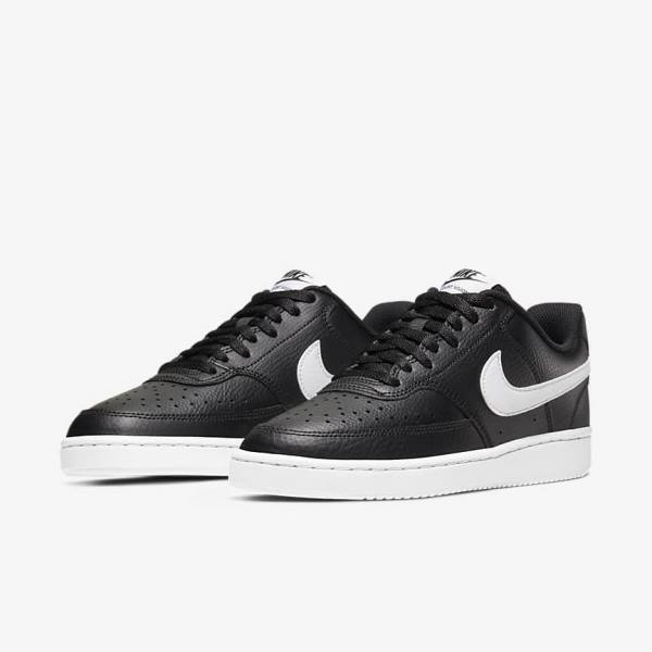 Nike Court Vision Low Women's Sneakers Black / White | NK395FON