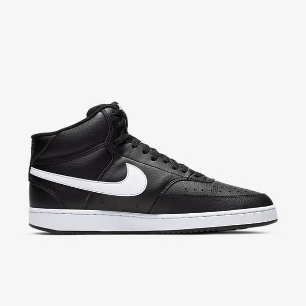 Nike Court Vision Mid Men's Sneakers Black / White | NK673DKP