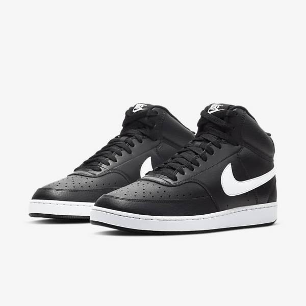 Nike Court Vision Mid Men's Sneakers Black / White | NK673DKP