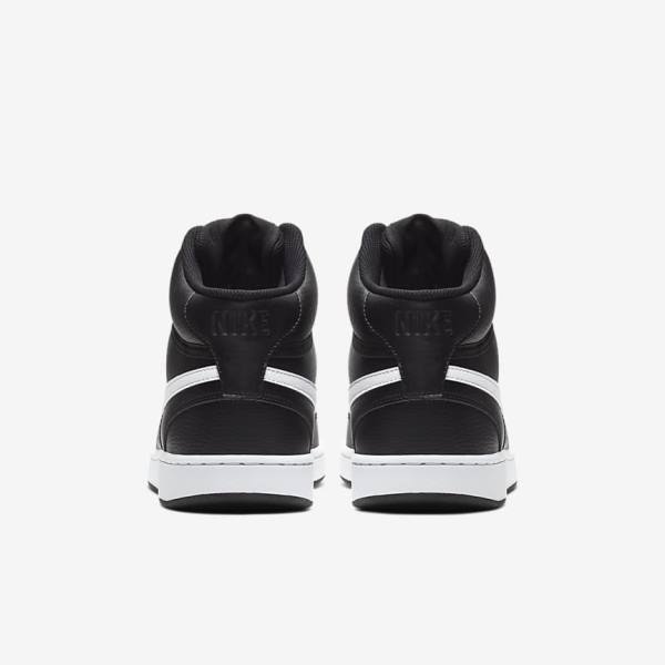 Nike Court Vision Mid Men's Sneakers Black / White | NK673DKP