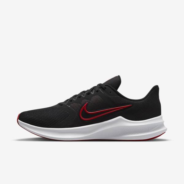 Nike Downshifter 11 Road Men\'s Running Shoes Black / White / Dark Grey / Red | NK024SQY