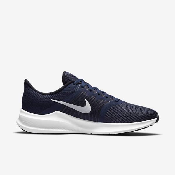 Nike Downshifter 11 Road Men's Running Shoes Navy / Dark Obsidian / White | NK547IWF