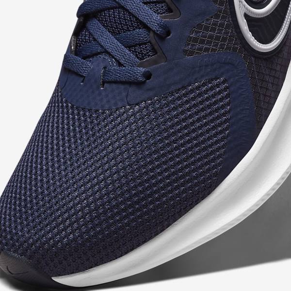 Nike Downshifter 11 Road Men's Running Shoes Navy / Dark Obsidian / White | NK547IWF