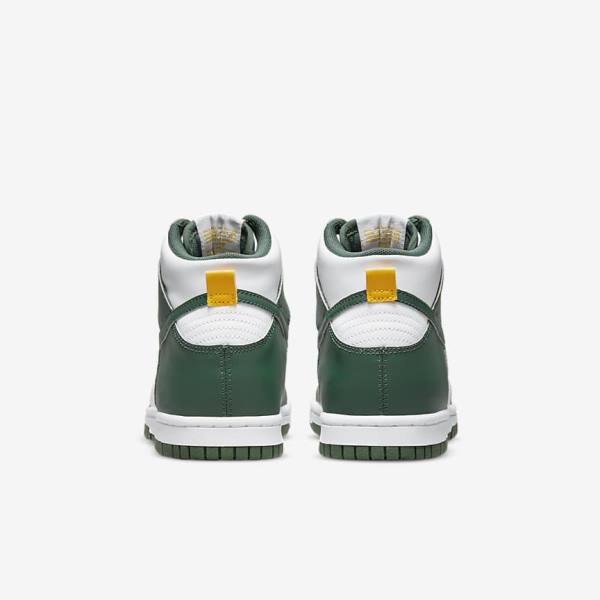 Nike Dunk High Older Kids' Basketball Shoes Green / Gold / White | NK089YZN