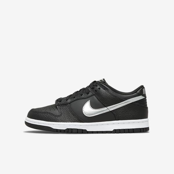 Nike Dunk Low Older Kids\' Sneakers Black / Grey / White | NK529CGT