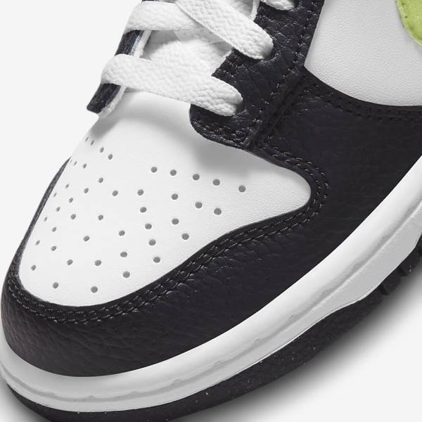 Nike Dunk Low Older Kids' Sneakers White / Black / Blue / Light Lemon | NK179CWM