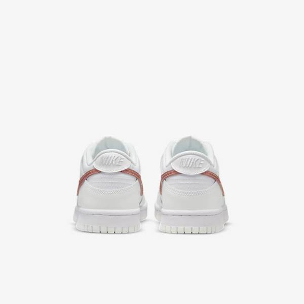 Nike Dunk Low Older Kids' Sneakers White / Metal Red Brown | NK890CLD