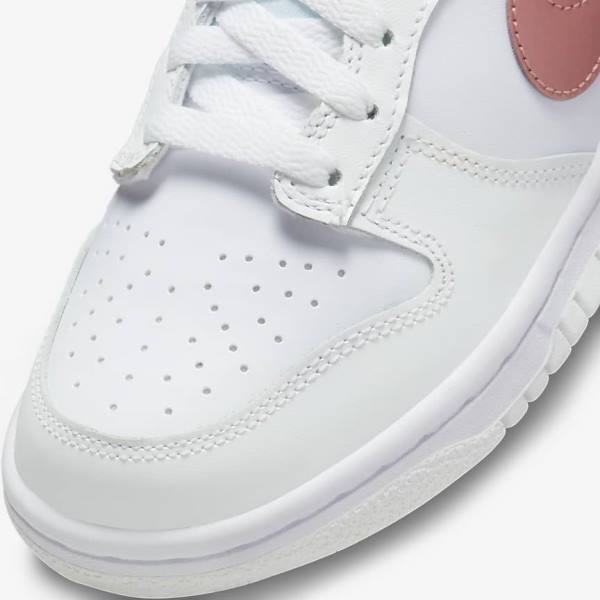 Nike Dunk Low Older Kids' Sneakers White / Metal Red Brown | NK890CLD