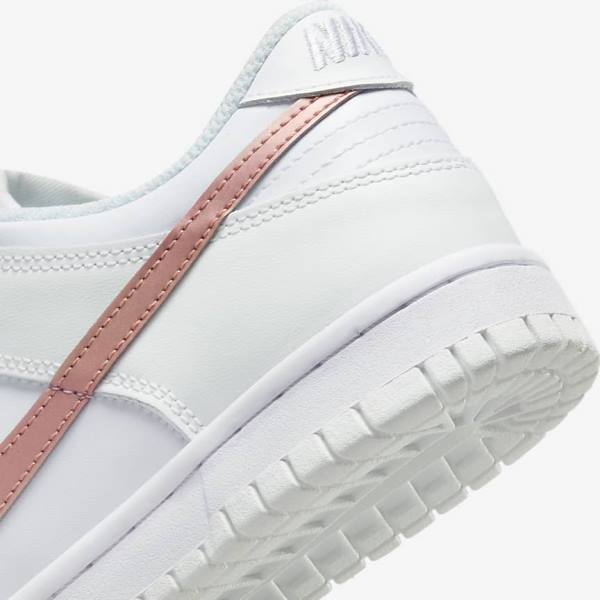 Nike Dunk Low Older Kids' Sneakers White / Metal Red Brown | NK890CLD