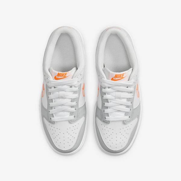 Nike Dunk Low SE Older Kids' Sneakers White / Platinum / Orange | NK403OZT