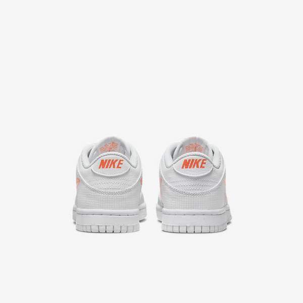 Nike Dunk Low SE Older Kids' Sneakers White / Platinum / Orange | NK403OZT