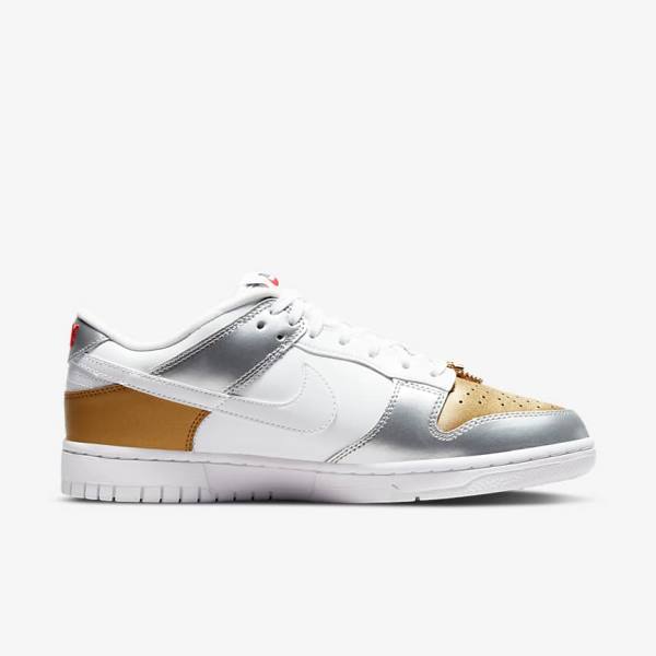 Nike Dunk Low SE Women's Sneakers Gold / Silver / Red / White | NK685WGO