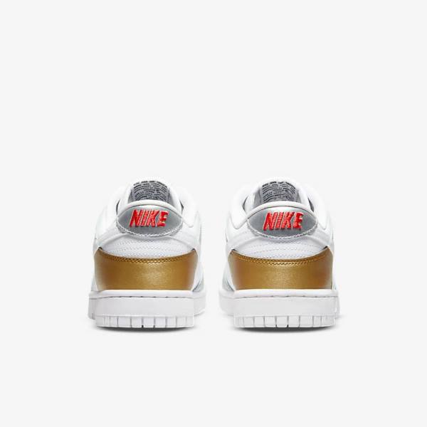 Nike Dunk Low SE Women's Sneakers Gold / Silver / Red / White | NK685WGO