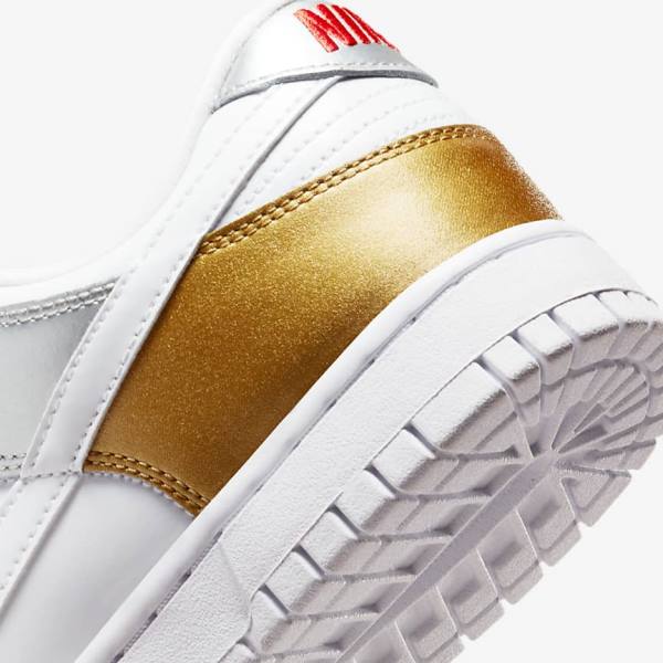 Nike Dunk Low SE Women's Sneakers Gold / Silver / Red / White | NK685WGO