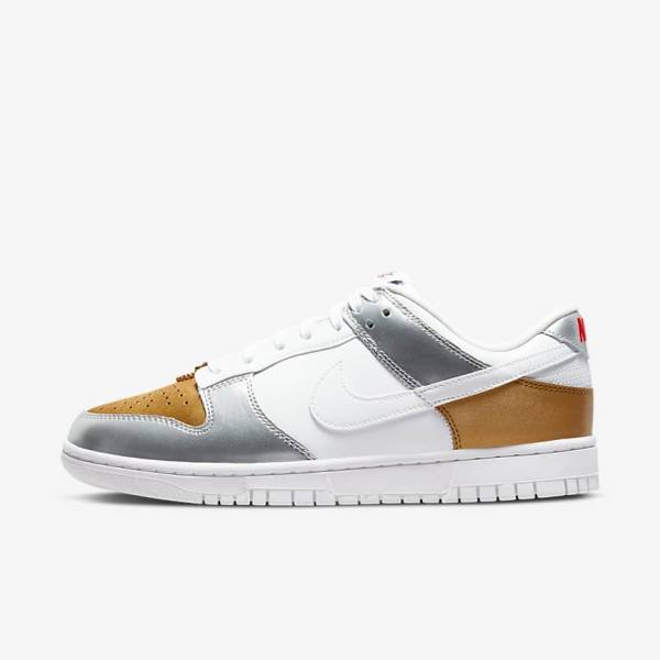 Nike Dunk Low SE Women\'s Sneakers Gold / Silver / Red / White | NK685WGO