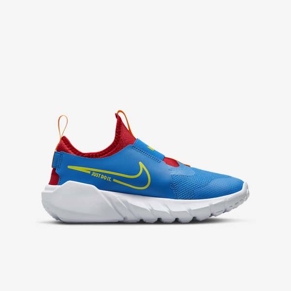 Nike Flex Runner 2 Older Road Kids' Running Shoes Blue / Red / Gold / Green | NK763LPE