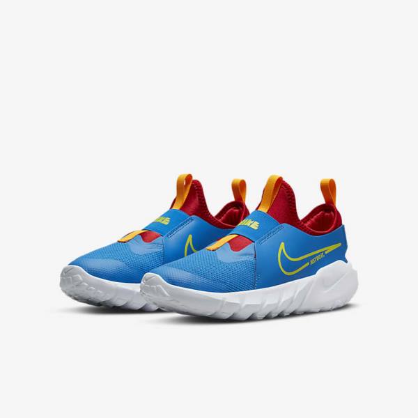 Nike Flex Runner 2 Older Road Kids' Running Shoes Blue / Red / Gold / Green | NK763LPE