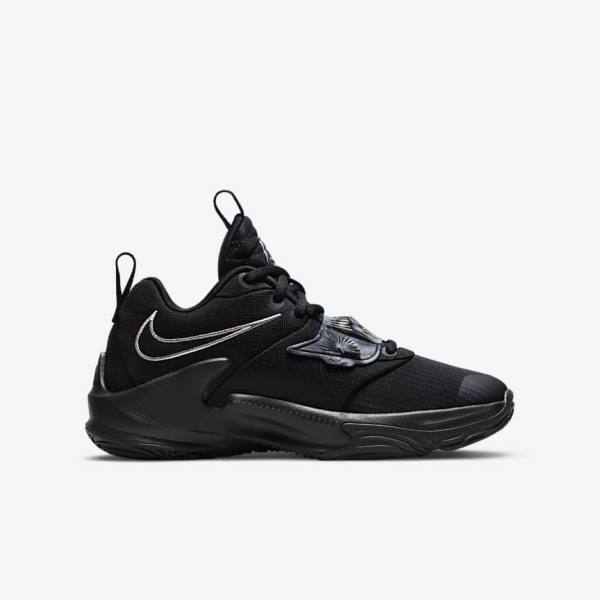 Nike Freak 3 Older Kids' Basketball Shoes Black / Grey / Pink / Metal Silver | NK349AFS