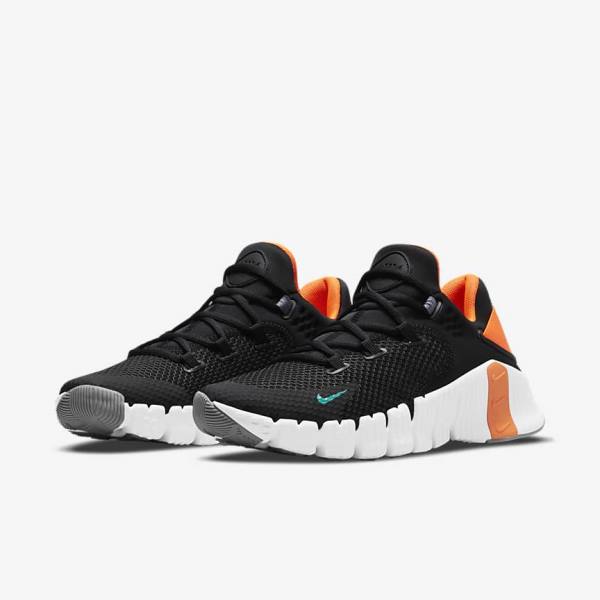 Nike Free Metcon 4 Men's Training Shoes Black / Orange / White / Turquoise | NK075CWB