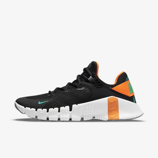 Nike Free Metcon 4 Men\'s Training Shoes Black / Orange / White / Turquoise | NK075CWB