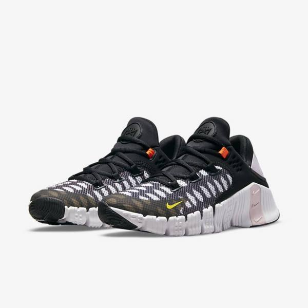 Nike Free Metcon 4 Men's Training Shoes Black / White / Blue / Yellow | NK749UOI