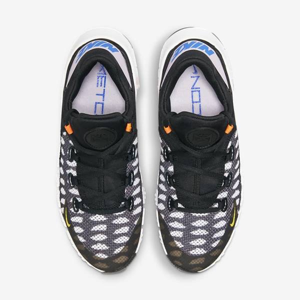 Nike Free Metcon 4 Women's Training Shoes Black / White / Blue / Yellow | NK530OLJ