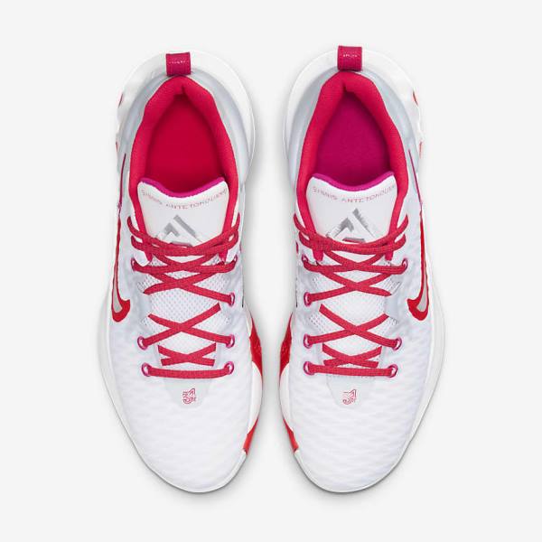 Nike Giannis Immortality Men's Basketball Shoes White / Pink / Platinum / Red | NK246VZQ