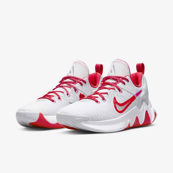 Nike Giannis Immortality Men's Basketball Shoes White / Pink / Platinum / Red | NK246VZQ