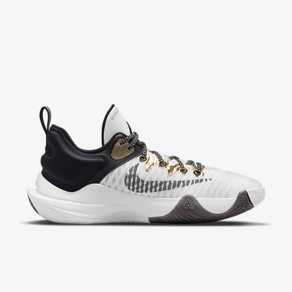 Nike Giannis Immortality Men's Basketball Shoes White / Black / Metal Gold | NK307KNC