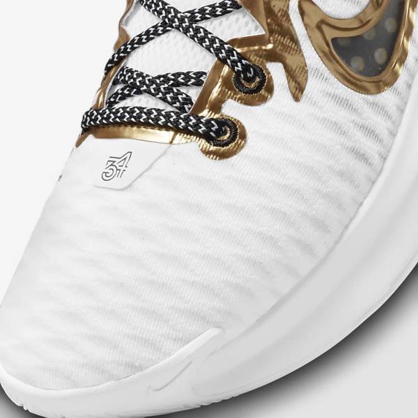 Nike Giannis Immortality Men's Basketball Shoes White / Black / Metal Gold | NK307KNC