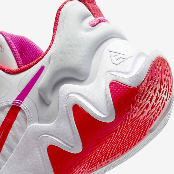 Nike Giannis Immortality Women's Basketball Shoes White / Pink / Platinum / Red | NK216SQG