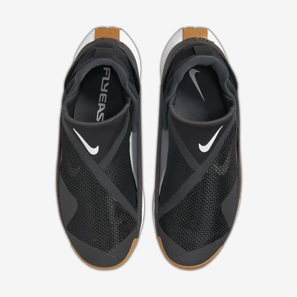 Nike Go FlyEase Men's Sneakers Black / Dark Grey / Gold / White | NK021OWV